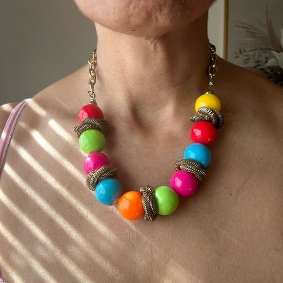 Bright Bubble Gum Ball Necklace - Picture 2 of 5